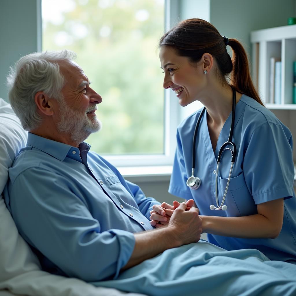 nurse comforting a patient