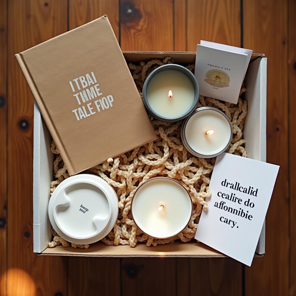 cozy self-care gift box items
