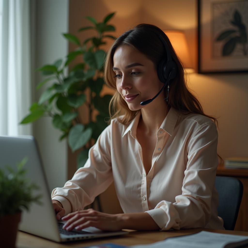 woman offering emotional support online