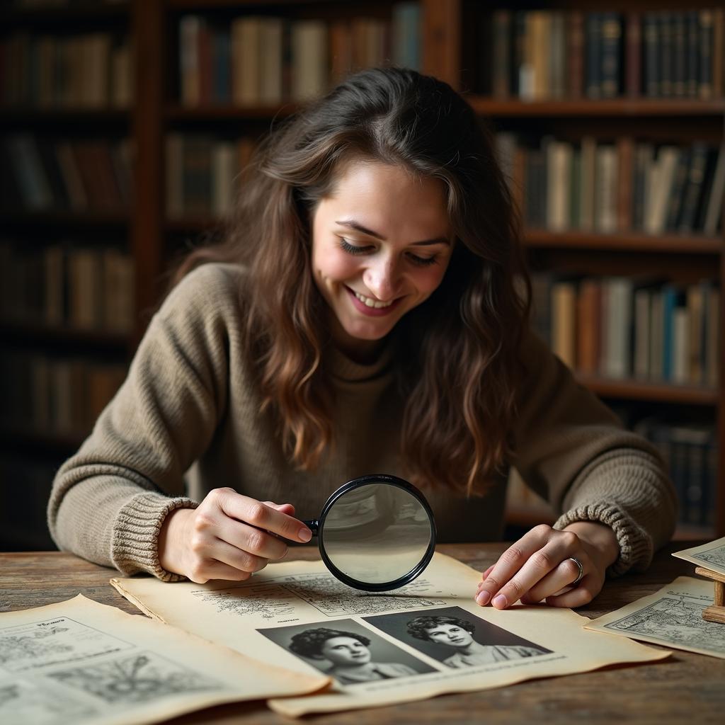 person researching family history