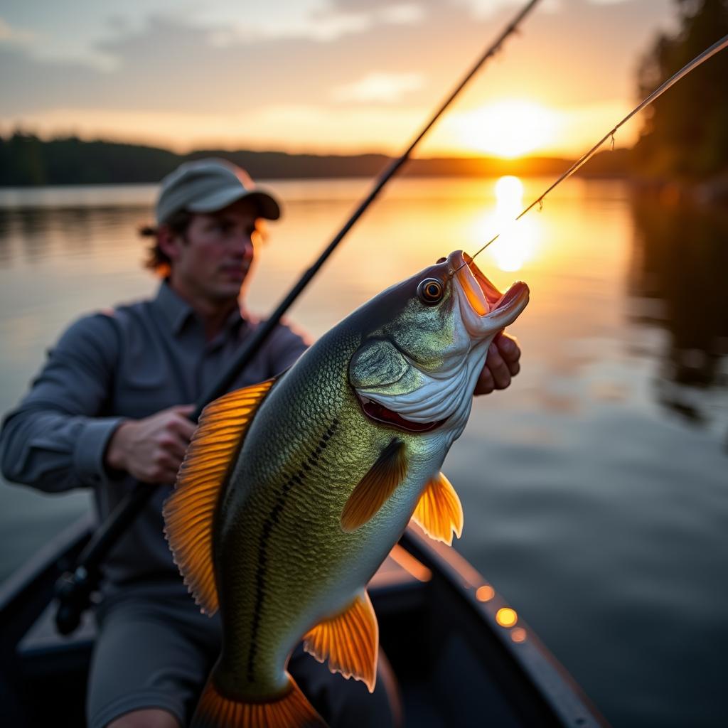 person filming fishing with GoPro