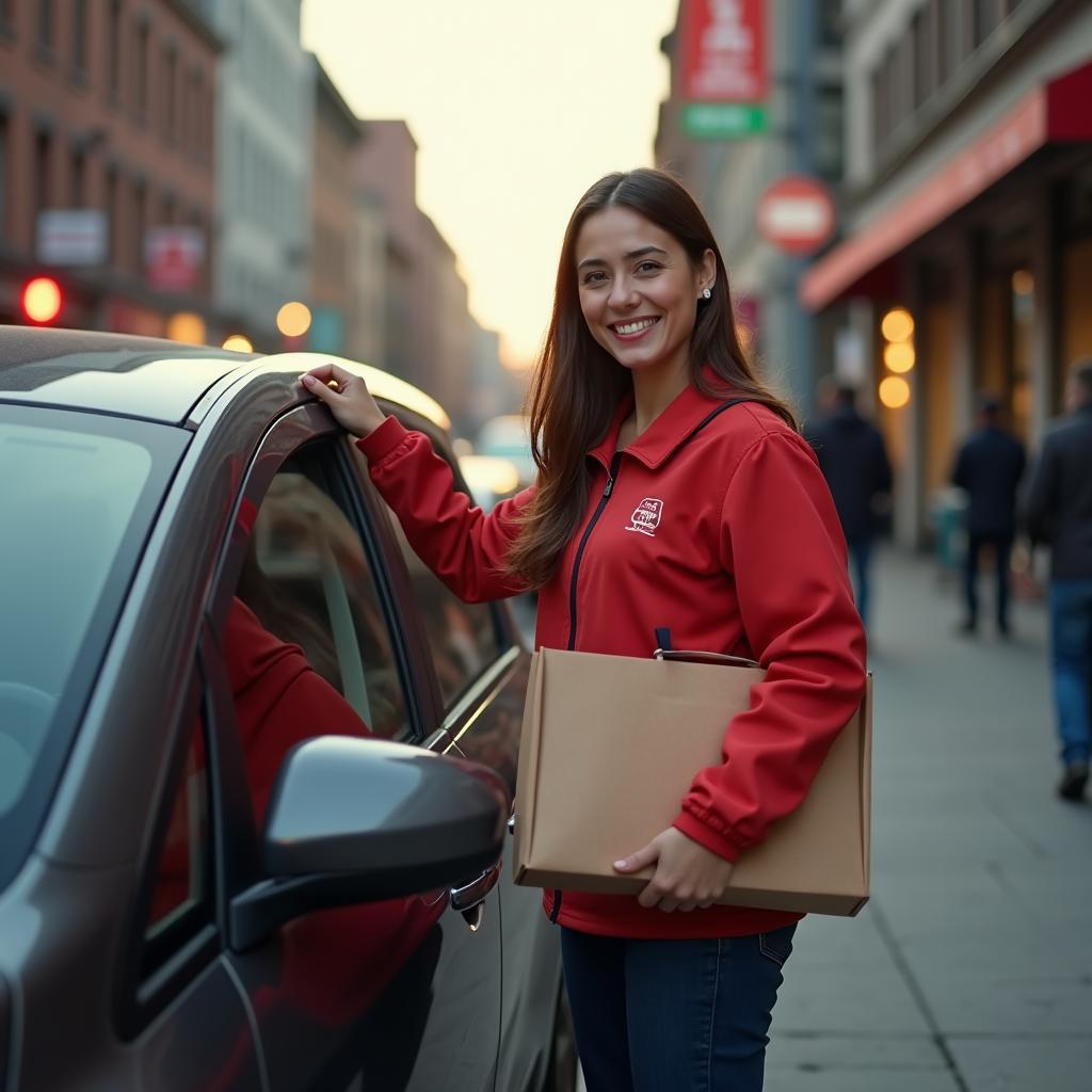 food delivery driver by car