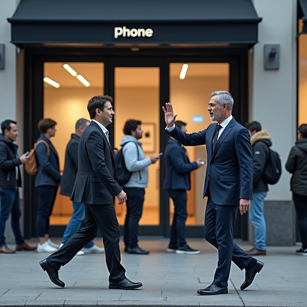 businessperson hired line stander