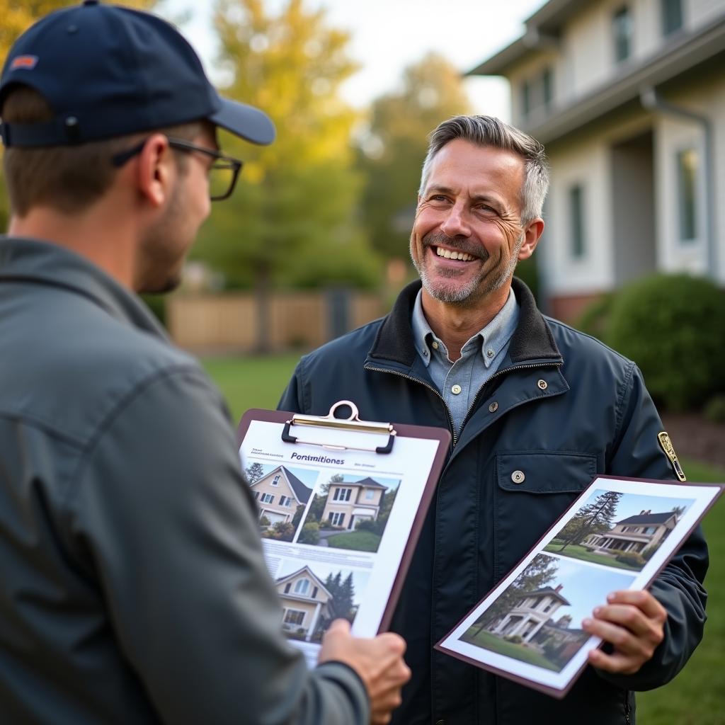 Homeowner discussing backyard rental permits