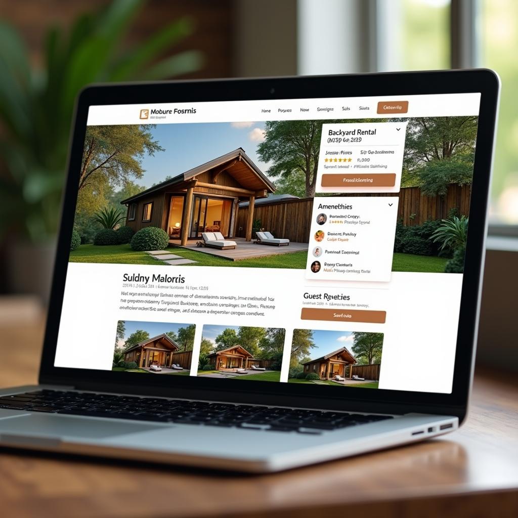 Backyard rental listing on website