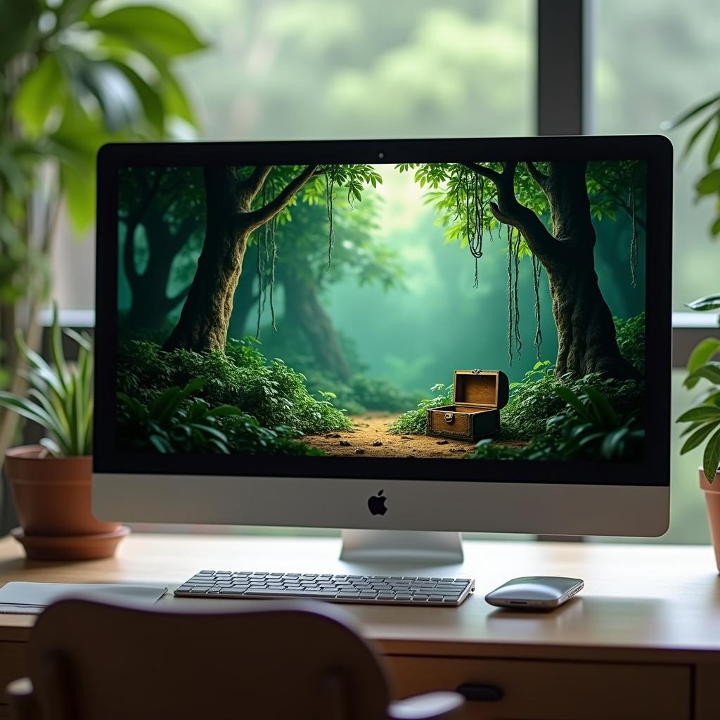 jungle-themed escape game on screen
