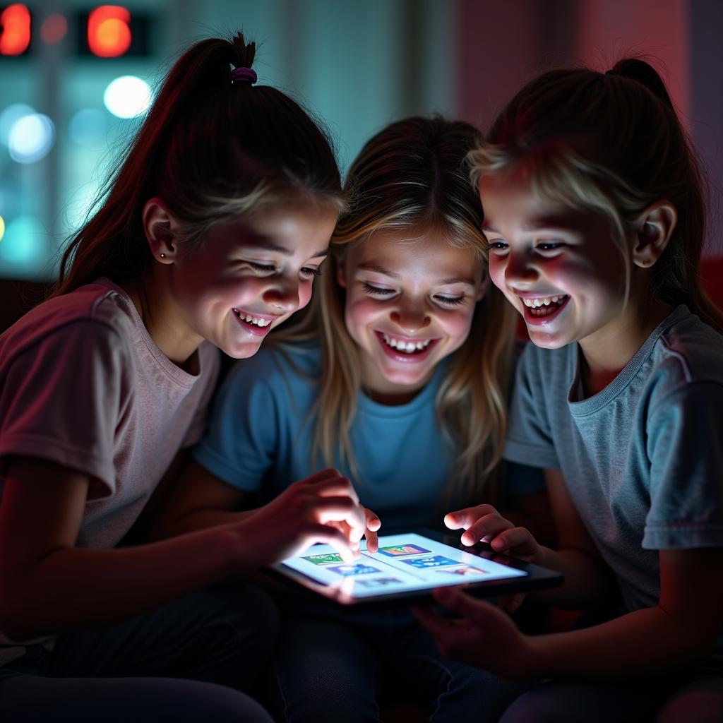 kids playing escape game with timer