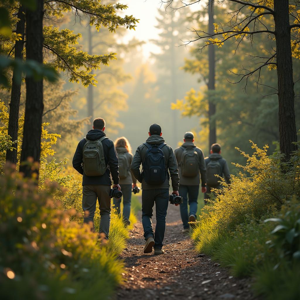 Wildlife photo tour in forest