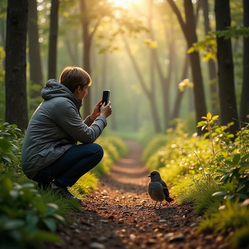 Taking wildlife photo with smartphone