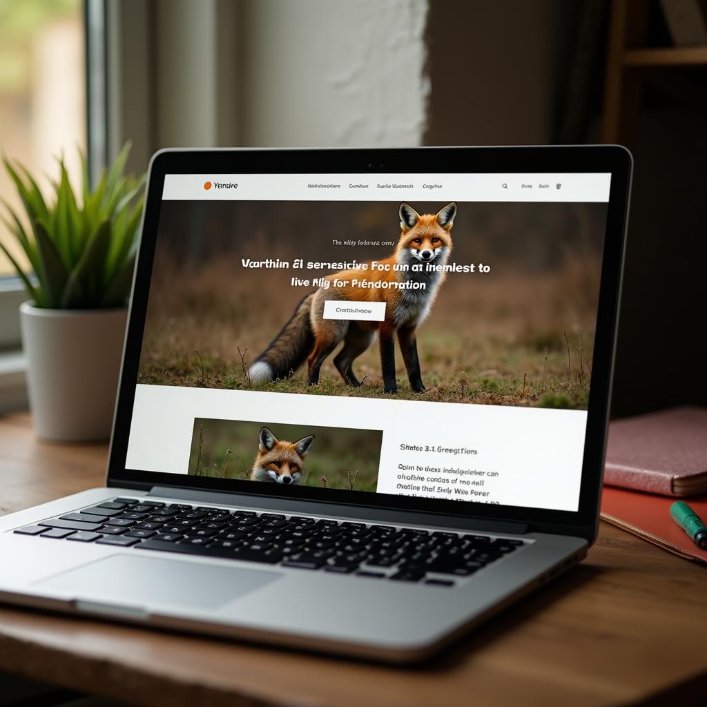 Wildlife blog open on laptop